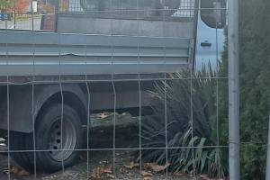 Óvoda előtti lezárt járdaszakasz