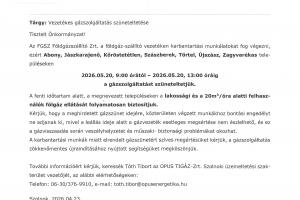 Vezetékes gázszolgáltatás szünetelése